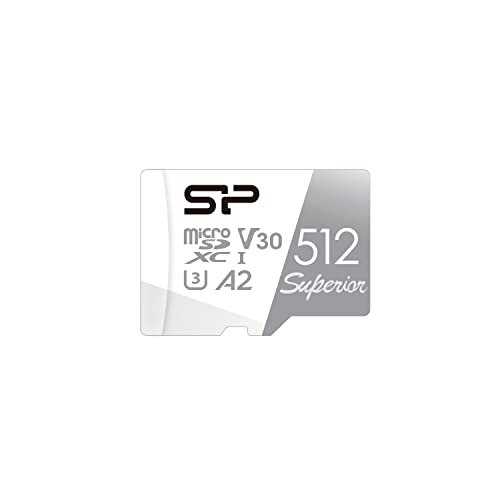 MicroSD 512GB Silikon Power (Nintendo Switch Operation Verified) 4K kompatibel, UHS-I U3 V30 A2 Standard Ultra HD kompatibel, große Kapazität, maximale Geschwindigkeit 100MB/s SP512GBSTXDA2V20SP von SP Silicon Power