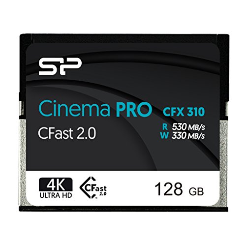 Silicon Power CinemaPro CFX310 128 GB 3500X CFast 2.0 Karte (MLC), für Canon XC10/1D X Mark II, Blackmagic URSA Mini und mehr von SP Silicon Power