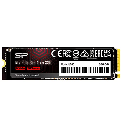 Silicon Power 500GB UD90 NVMe 4.0 Gen4 PCIe M.2 SSD R/W up to 5,000/2,700 MB/s (SP500GBP44UD9005) von SP Silicon Power