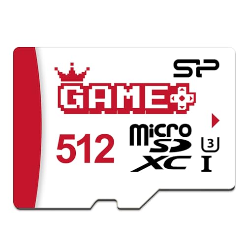 Silicon Power 512 GB SDXC Micro-SD-Karte, Gaming-Speicherkarte mit Adapter, kompatibel mit Nintendo-Switch von SP Silicon Power