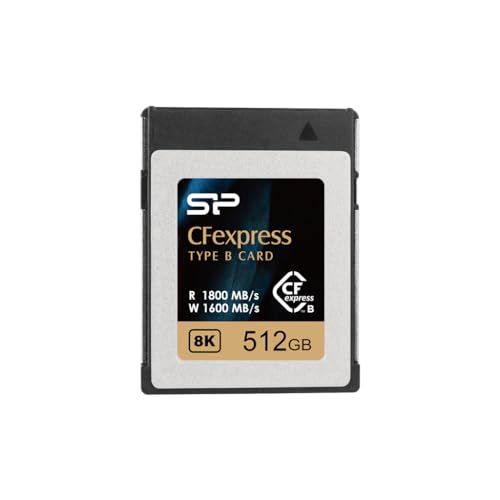 Silicon Power CFexpress Typ B Speicherkarte, 512 GB, bis zu 1800 MB/s Lesen, minimales Schreiben: 820 MB/s von SP Silicon Power