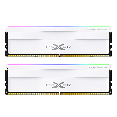 Silicon Power DDR5 32GB (2x16GB) 6000MHz (PC5-48000) 288-pin CL40 1.35V UDIMM Desktop Memory Module RAM SP032GXLWU600FDH White RGB von SP Silicon Power
