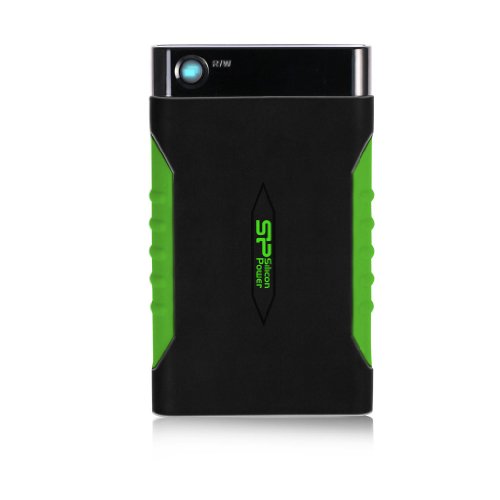 Silicon Power SP010TBPHDA15S3K Externe Festplatte 1TB (6,4 cm (2,5 Zoll), USB 3.0) schwarz/Green von SP Silicon Power