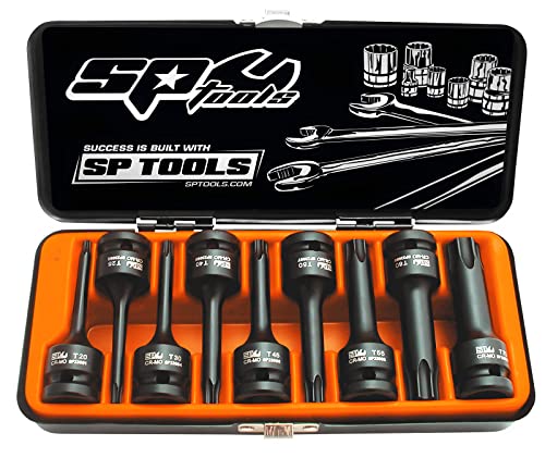 SP Tools SP20380 - Steckschlüsselsatz Schlagschraubendreher 1/2" Torx von T20 bis T70-9-teilig - Molybdän-Chrom - 1/2" Schlagschraubendreher-Steckschlüssel - Profi-Qualität von SP Tools