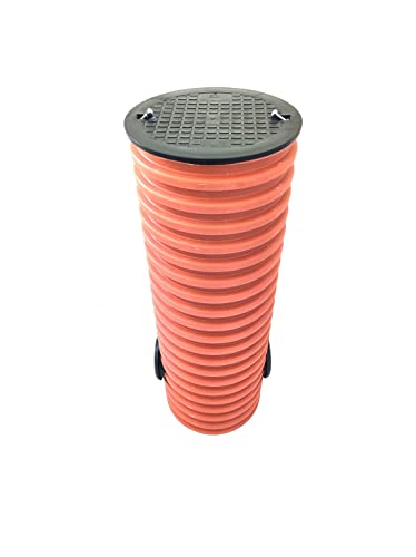 SP Drainageschacht DN315 DN400 mit Anschluss 2xDN110 Deckel Sickerschacht KG Schacht Kontrollschacht KG Rohr Drainagerohr (DN400 ohne Boden), Schwarz/Orange von SP