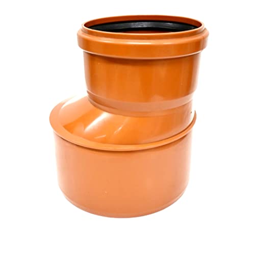 SP KG Reduzierung DN110-DN400, Metall, Kunststoffrohr-Gebinde-Reduzierung, DN160 auf 110 lang, Orange / Braun, 1 Stück von SP