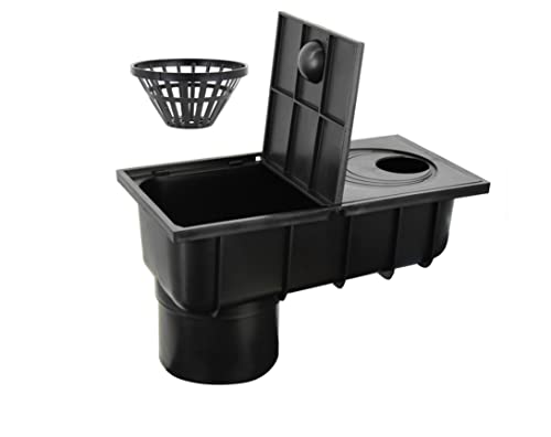 Regensinkasten für EIN Fallrohr von DN50 - DN110 mit Schmutzfang Anschluss senkrecht DN110 Schwarz Fallrohr KG Rohr Regenablauf Mauerwerk von SP