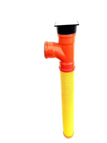 Sickerschacht DN110/1m Drainageschacht mit Zulauf ohne Zulauf Hofablauf Bodenablauf Rohr Abwasser (DN110 mit Zulauf Edelstahl) von SP