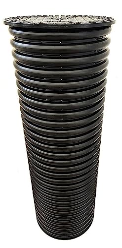 SP Sickerschacht SN8 DN300 oder DN400 geschlitzt Drainagerohr Deckel Regenrinne (DN300 geschlitzt/1m), Schwarz von SP