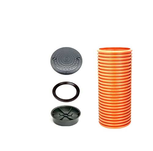 Steigrohr Wellrohr DN400/1m lang SN4 Deckel Sickerschacht Zisterne Schacht Brunnen Drainagerohr von SP