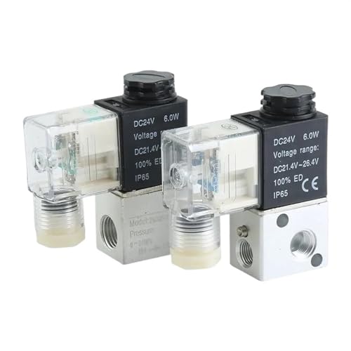 Pneumatische Magnetventile 2v025-08 3V1-06 2 Positionen 2 Wege 1/4 Luftmagnetventil AC 110 V 220 V Steuerventil DC 12 V 24 V KEINE(2V025-08 AC380V) von SPABOY
