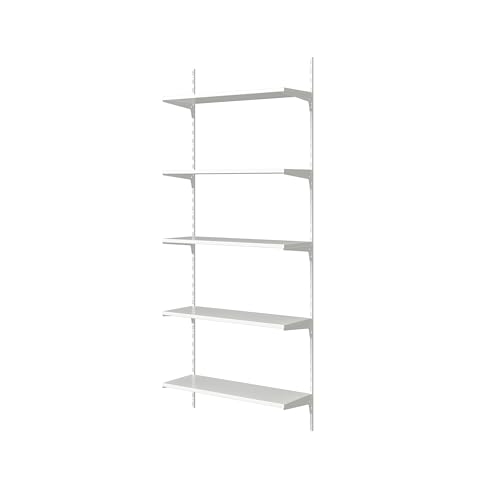 SPACEO - Regalsystem H.200 x B.80 x T.30 cm - 4 x Wandschiene 100 cm - 10 x Regalträger - 5 x Regalboden 80 cm - Max.60 kg - Wandregal SPACEO - Regalsystem H.200 x B.80 x T.30 cm - 4 x Wandschiene 100 cm - 10 x Regalträger - 5 x Regalboden 80 cm - Max.60 kg - Wandregal von SPACEO