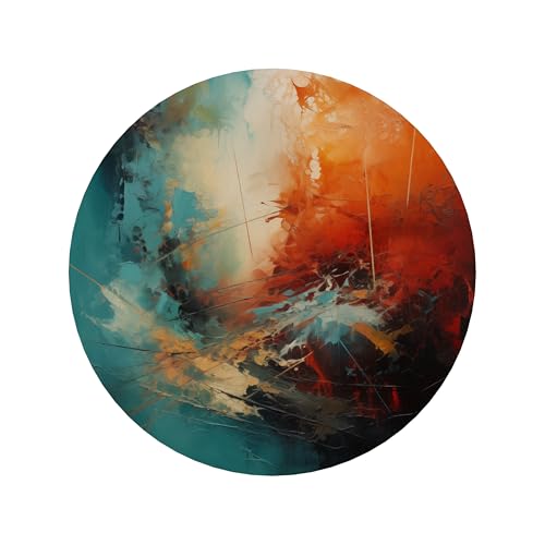 SPACEREBELS Bilder Abstrakt Bunt - Runde Wandbilder Wohnzimmer - Deko Modern - Schlafzimmer - Room Decoration - Kunstdruck Wanddeko - Aufhängfertig von SPACEREBELS