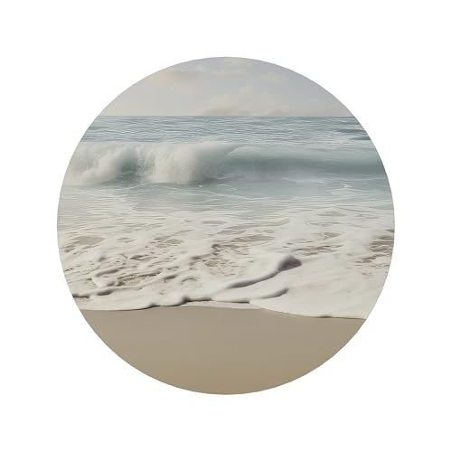 SPACEREBELS Bilder Strand Meer - Runde Wandbilder Wohnzimme - Deko Modern - Schlafzimmer - Room Decoration - Kunstdruck Wanddeko - Aufhängfertig von SPACEREBELS
