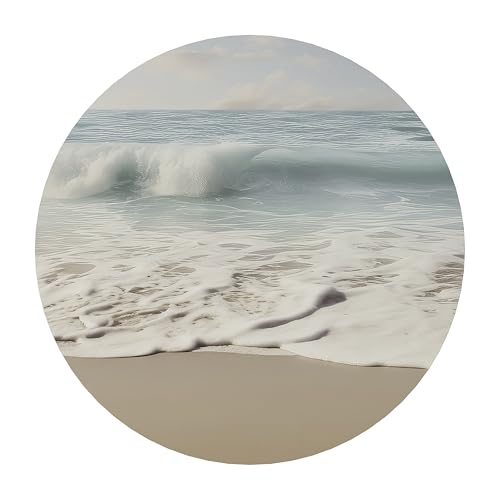 SPACEREBELS Bilder Strand Meer - Runde Wandbilder Wohnzimme - Deko Modern - Schlafzimmer - Room Decoration - Kunstdruck Wanddeko - Aufhängfertig von SPACEREBELS