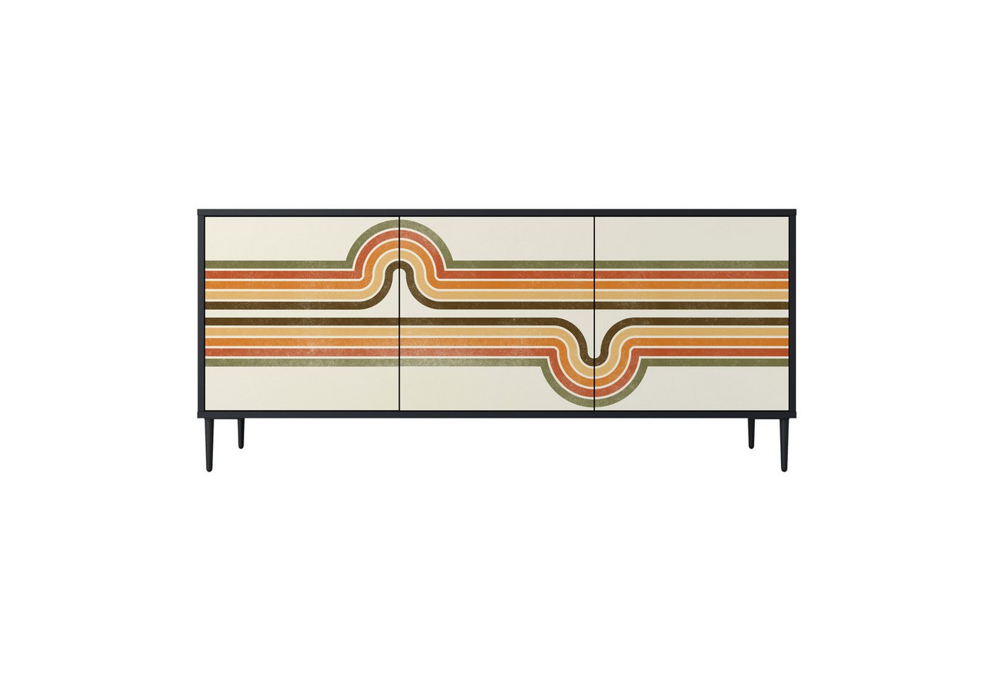 SPACEREBELS Kommode (3 Türen), Sideboard Komodenschrank Möbel für Wohnzimmer mit 2 Türen oder mit von SPACEREBELS