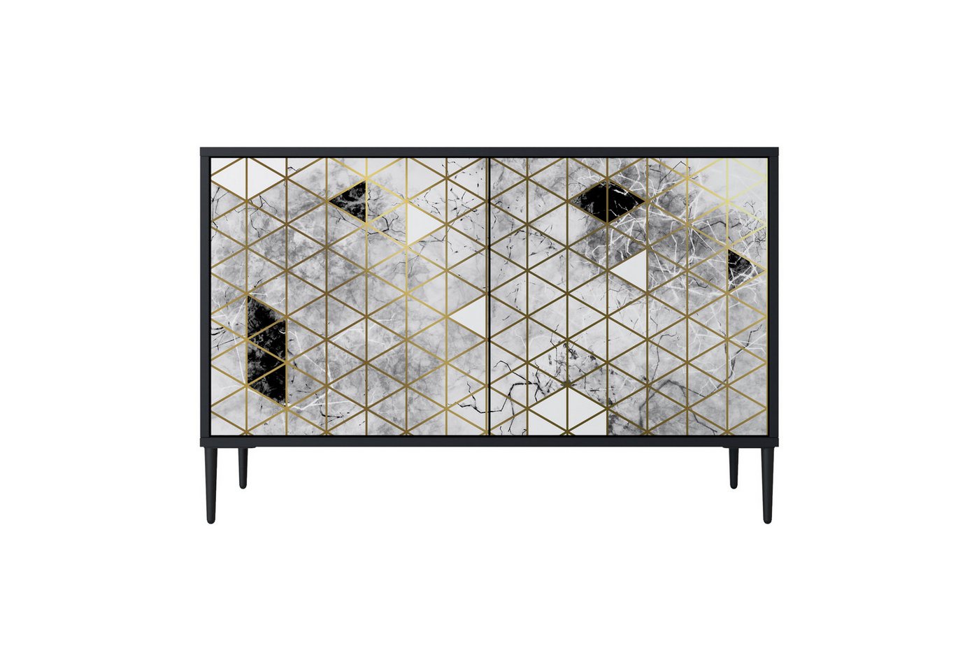 SPACEREBELS Kommode (3 Türen), Sideboard Komodenschrank Möbel für Wohnzimmer mit 2 Türen oder mit von SPACEREBELS