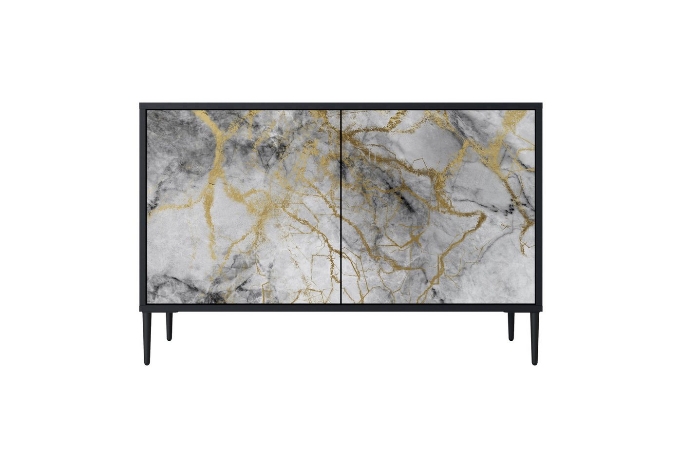 SPACEREBELS Kommode (3 Türen), Sideboard Komodenschrank Möbel für Wohnzimmer mit 2 Türen oder mit von SPACEREBELS