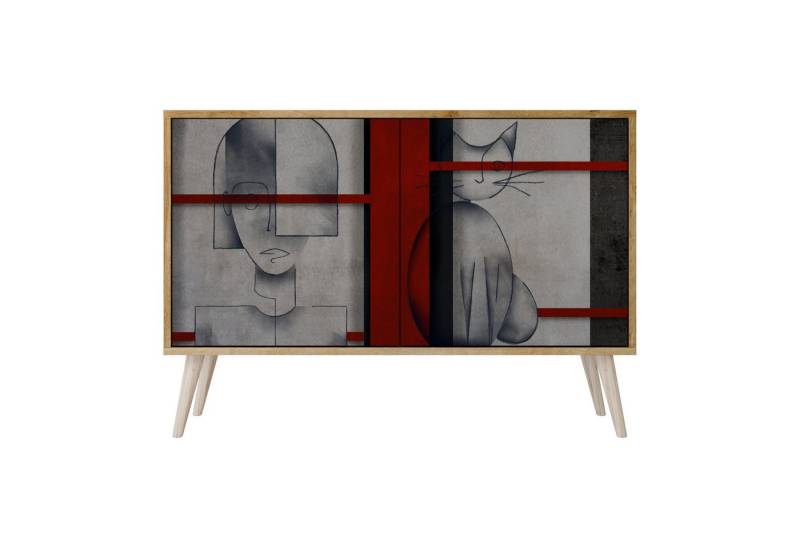 SPACEREBELS Kommode Sideboard Komodenschrank Möbel für Wohnzimmer Flur Esszimmer, mit 2 Türen oder mit 3 Türen von SPACEREBELS