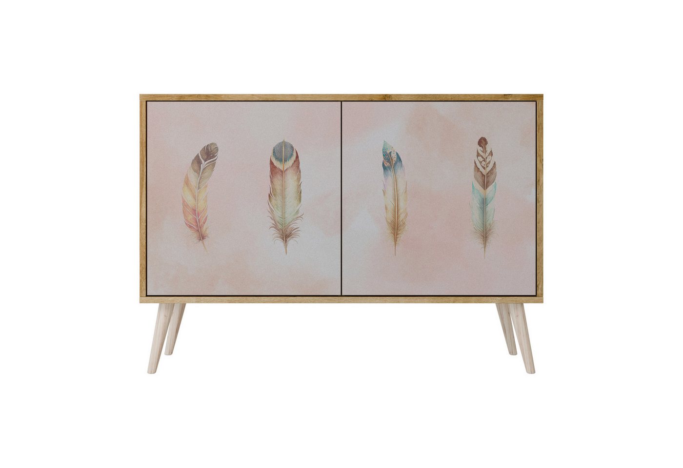 SPACEREBELS Kommode Sideboard Komodenschrank Möbel für Wohnzimmer Flur Esszimmer (2 St), mit 2 Türen oder mit 3 Türen von SPACEREBELS