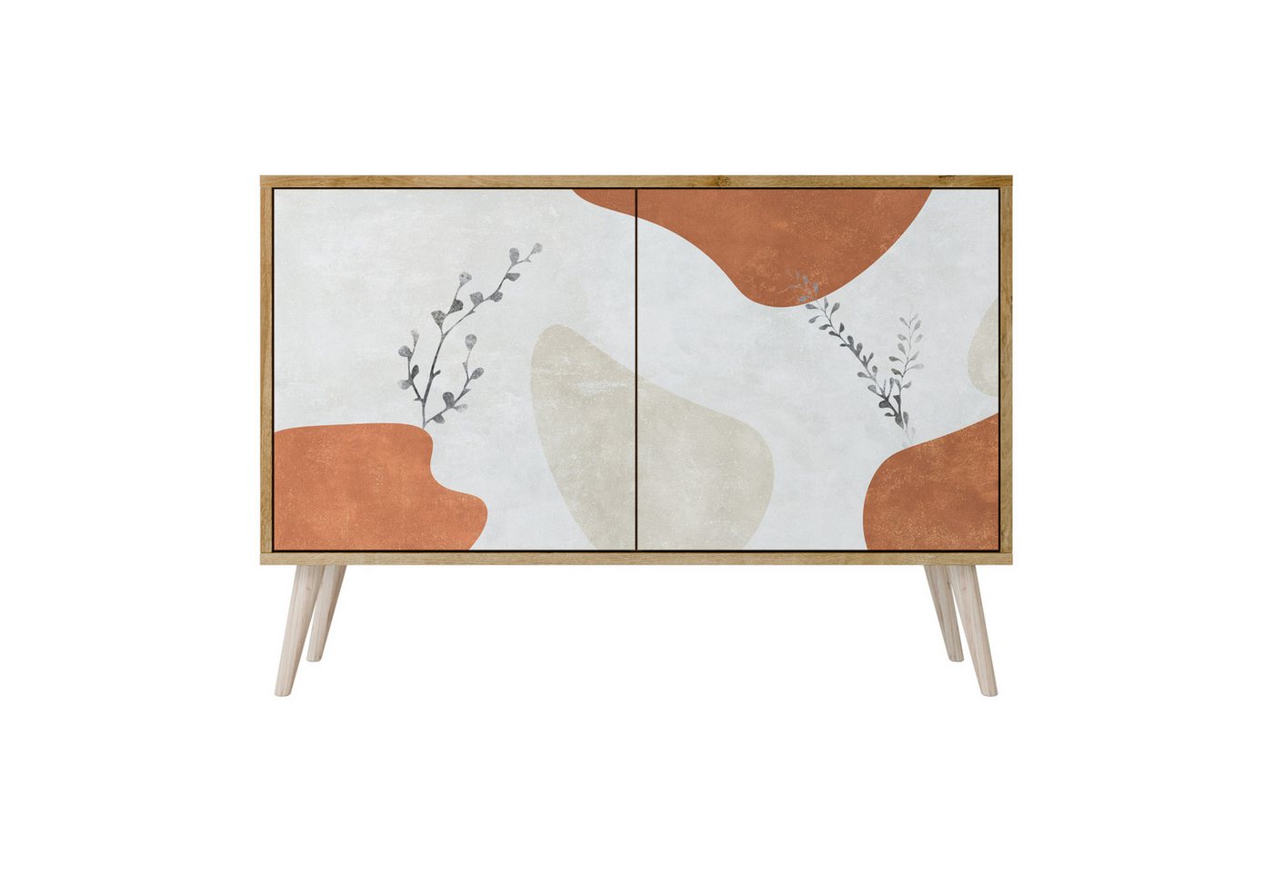 SPACEREBELS Kommode Sideboard Komodenschrank Möbel für Wohnzimmer Flur Esszimmer (2 St), mit 2 Türen oder mit 3 Türen von SPACEREBELS