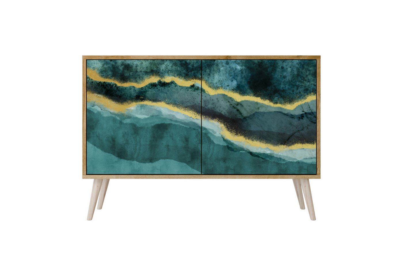 SPACEREBELS Kommode Sideboard Komodenschrank Möbel für Wohnzimmer Flur Esszimmer (2 St), mit 2 Türen oder mit 3 Türen von SPACEREBELS