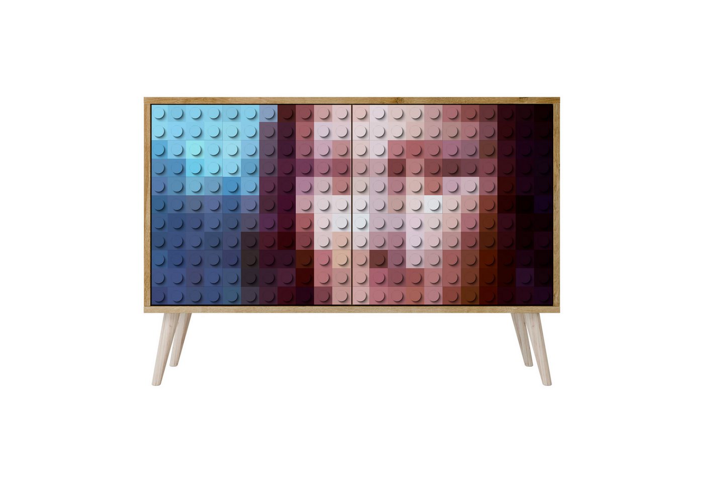 SPACEREBELS Kommode Sideboard Komodenschrank Möbel für Wohnzimmer Flur Esszimmer (2 St), mit 2 Türen oder mit 3 Türen von SPACEREBELS