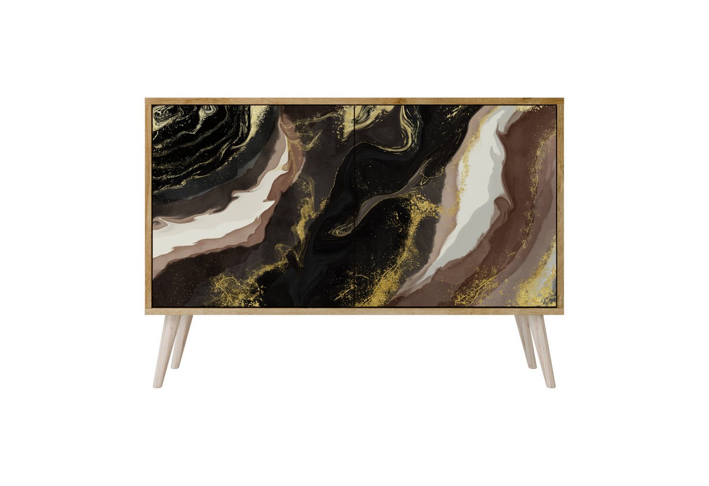 SPACEREBELS Kommode Sideboard Komodenschrank Möbel für Wohnzimmer Flur Esszimmer (2 St), mit 2 Türen oder mit 3 Türen von SPACEREBELS