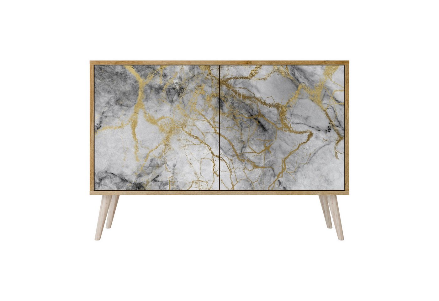 SPACEREBELS Kommode Sideboard Komodenschrank Möbel für Wohnzimmer Flur Esszimmer (2 St), mit 2 Türen oder mit 3 Türen von SPACEREBELS