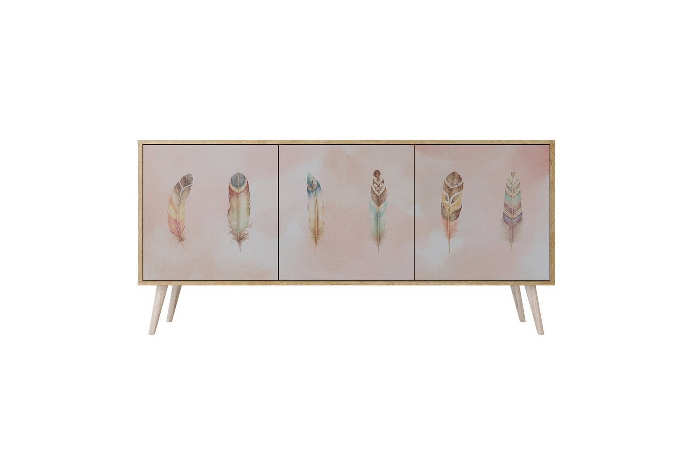 SPACEREBELS Kommode Sideboard Komodenschrank Möbel für Wohnzimmer Flur Esszimmer (3 St), mit 2 Türen oder mit 3 Türen von SPACEREBELS
