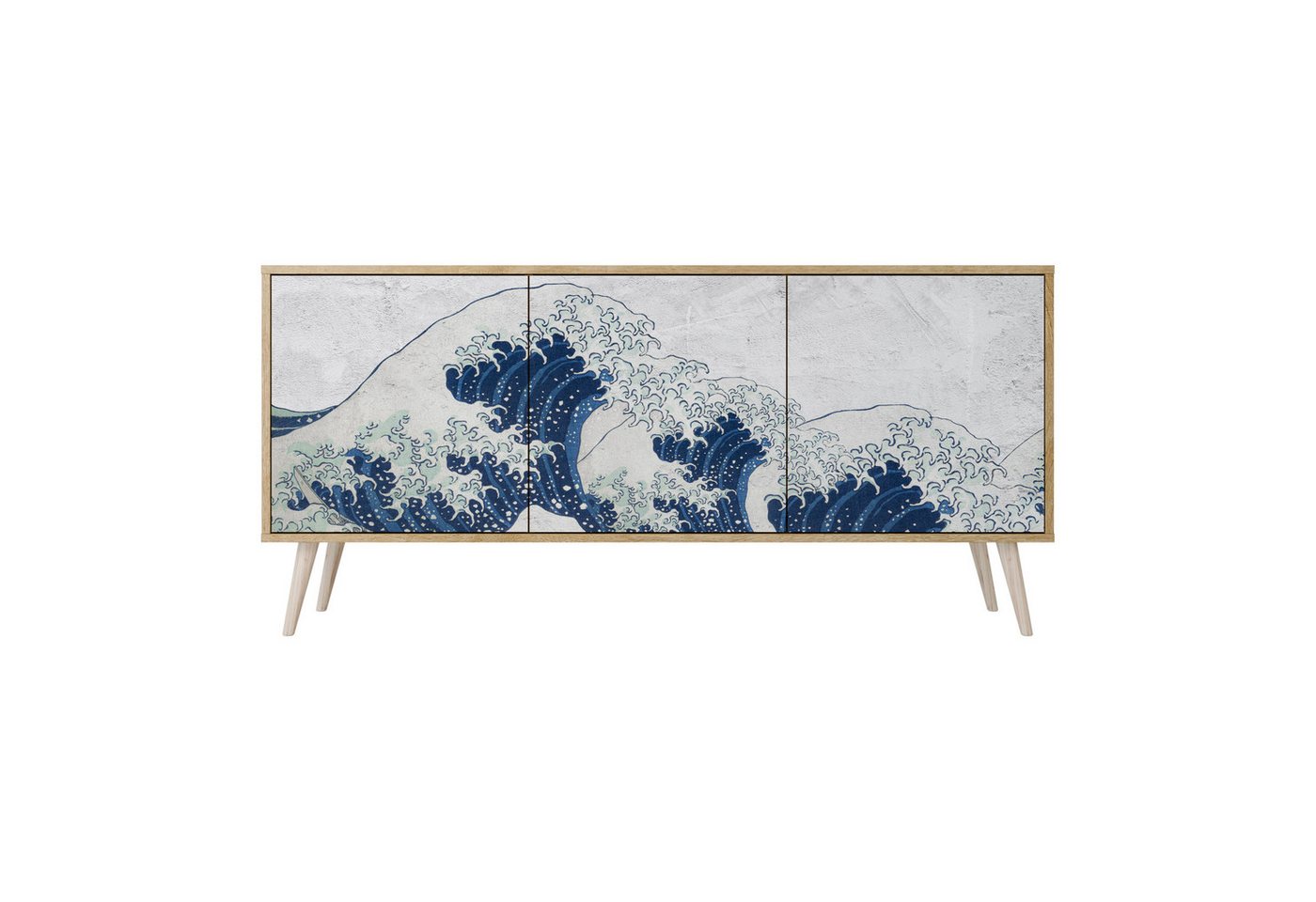 SPACEREBELS Kommode Sideboard Komodenschrank Möbel für Wohnzimmer Flur Esszimmer (3 St), mit 2 Türen oder mit 3 Türen von SPACEREBELS