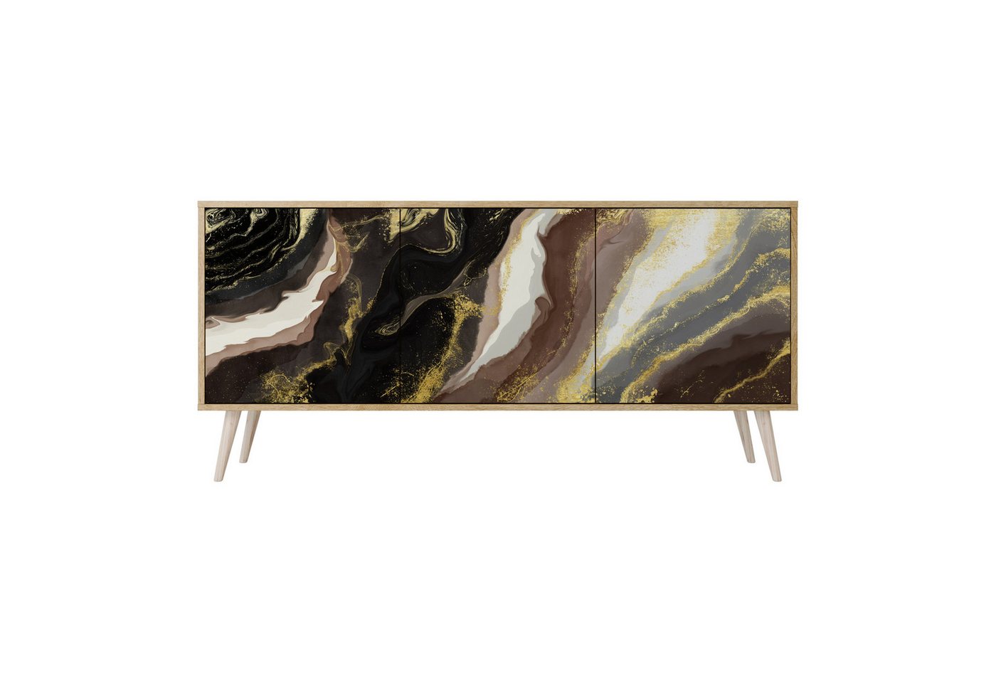 SPACEREBELS Kommode Sideboard Komodenschrank Möbel für Wohnzimmer Flur Esszimmer (3 St), mit 2 Türen oder mit 3 Türen von SPACEREBELS