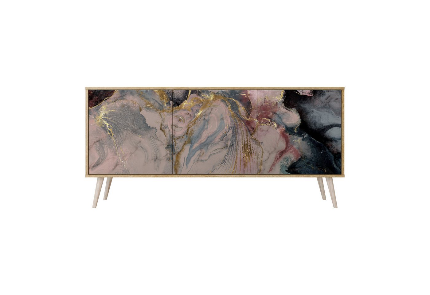 SPACEREBELS Kommode Sideboard Komodenschrank Möbel für Wohnzimmer Flur Esszimmer (3 St), mit 2 Türen oder mit 3 Türen von SPACEREBELS