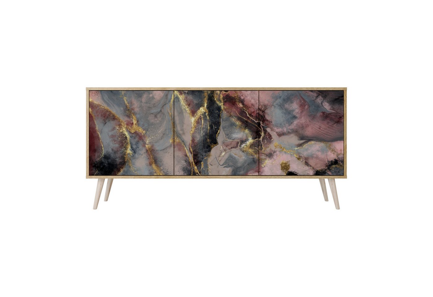 SPACEREBELS Kommode Sideboard Komodenschrank Möbel für Wohnzimmer Flur Esszimmer (3 St), mit 2 Türen oder mit 3 Türen von SPACEREBELS