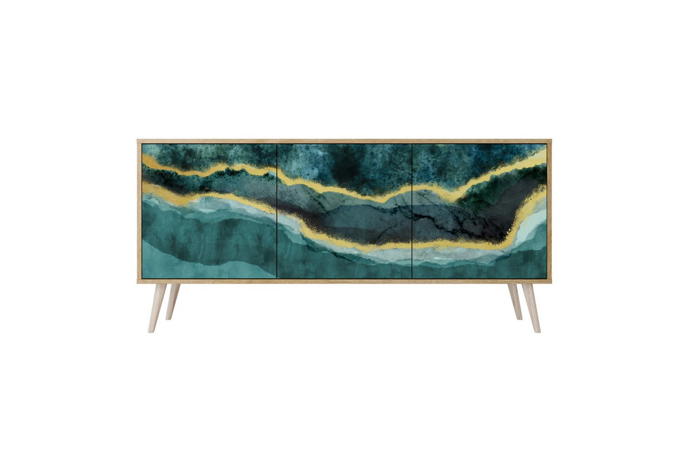 SPACEREBELS Kommode Sideboard Komodenschrank Möbel für Wohnzimmer Flur Esszimmer (3 St), mit 2 Türen oder mit 3 Türen von SPACEREBELS
