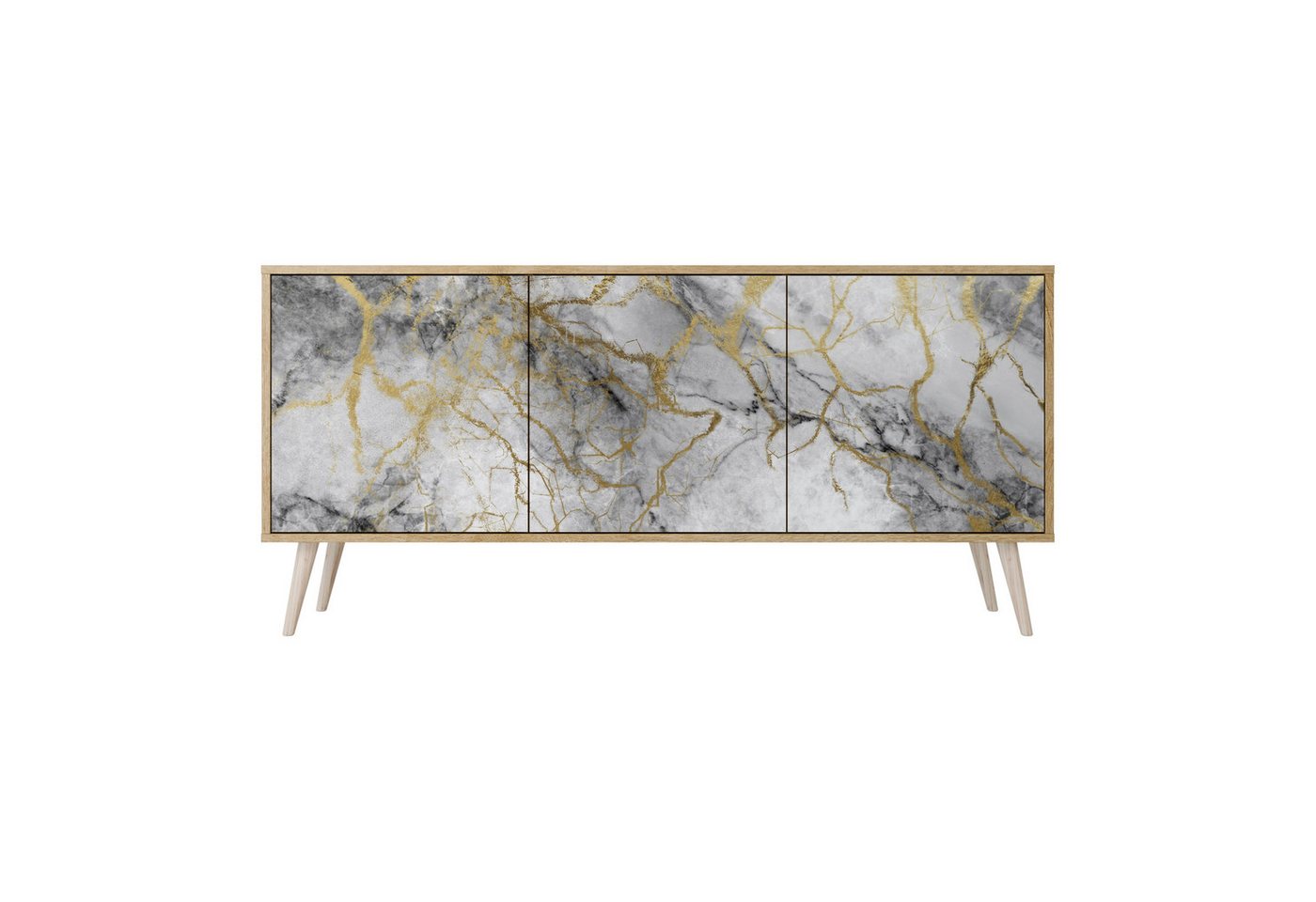 SPACEREBELS Kommode Sideboard Komodenschrank Möbel für Wohnzimmer Flur Esszimmer (3 St), mit 2 Türen oder mit 3 Türen von SPACEREBELS