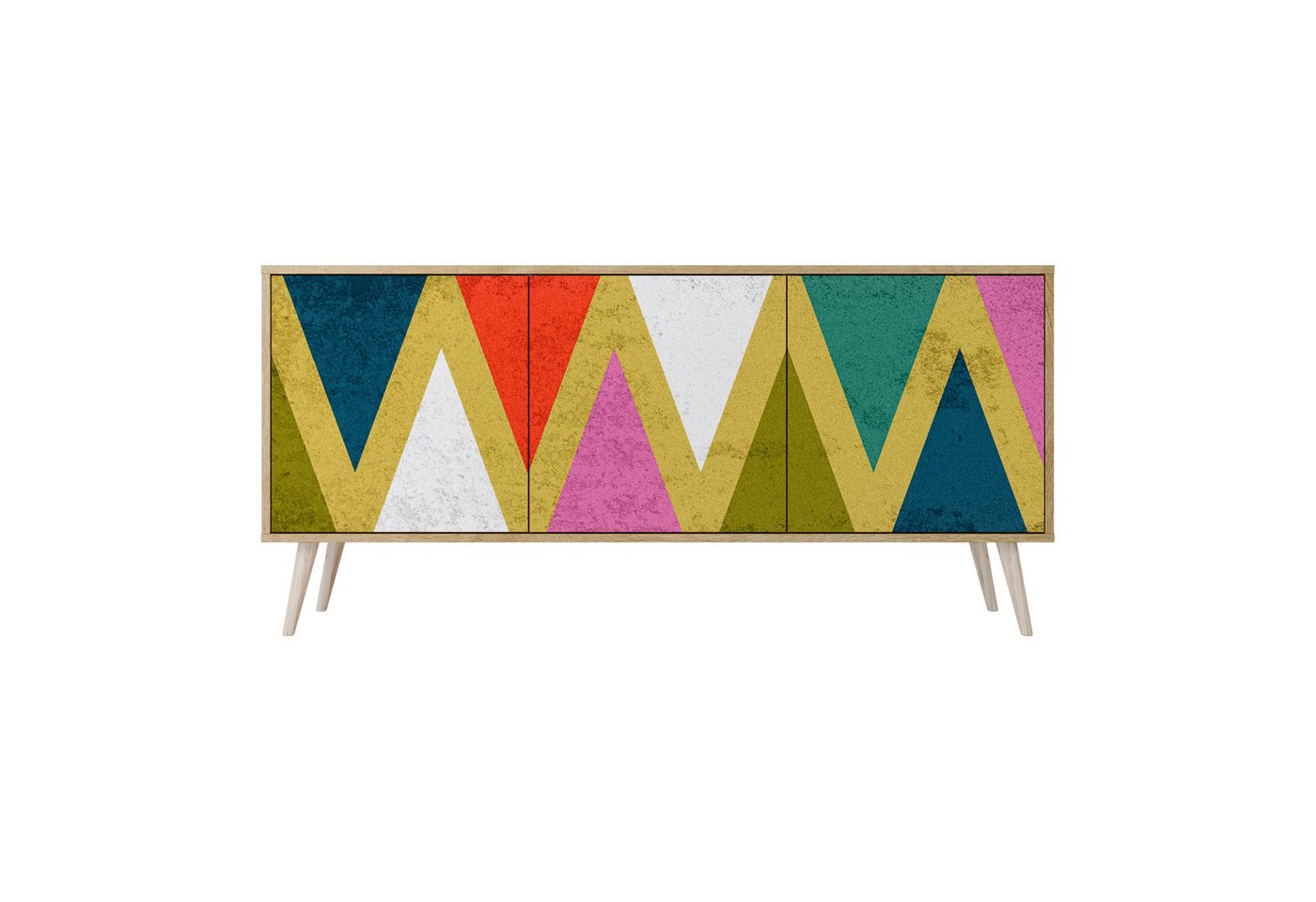SPACEREBELS Kommode Sideboard Komodenschrank Möbel für Wohnzimmer Flur Esszimmer (3 St), mit 2 Türen oder mit 3 Türen von SPACEREBELS