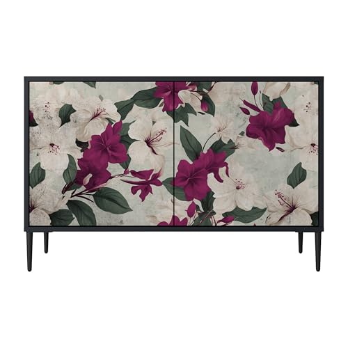 SPACEREBELS Kommode mit 2 Türen - Sideboard - Komodenschrank - Flurkommode - Schrank - Highboard - Kleiderschrank Möbel - Wohnzimmer Schlafzimmer Esszimmer Flur - schwarz von SPACEREBELS