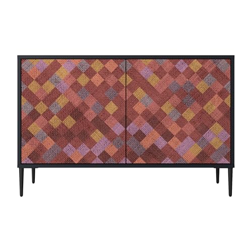 SPACEREBELS Kommode mit 2 Türen - Sideboard - Komodenschrank - Flurkommode - Schrank - Highboard - Kleiderschrank Möbel - Wohnzimmer Schlafzimmer Esszimmer Flur - schwarz von SPACEREBELS