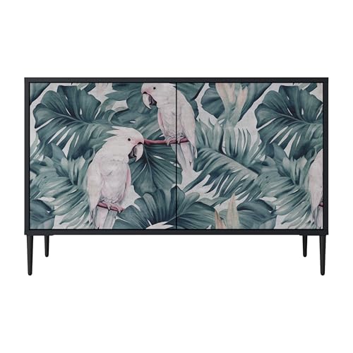 SPACEREBELS Kommode mit 2 Türen - Sideboard - Komodenschrank - Flurkommode - Schrank - Highboard - Kleiderschrank Möbel - Wohnzimmer Schlafzimmer Esszimmer Flur - schwarz von SPACEREBELS