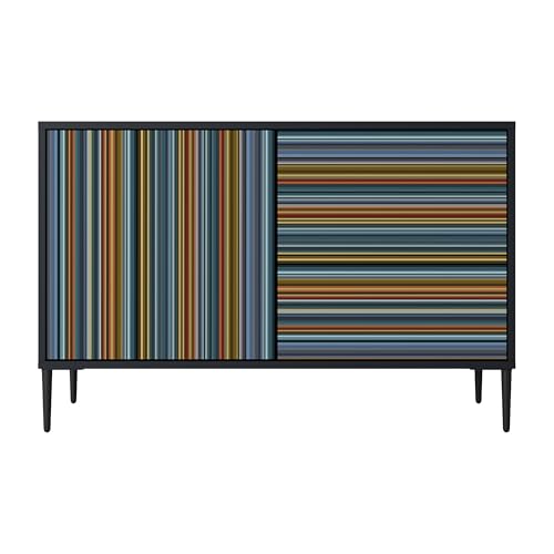 SPACEREBELS Kommode mit 2 Türen - Sideboard - Komodenschrank - Flurkommode - Schrank - Highboard - Kleiderschrank Möbel - Wohnzimmer Schlafzimmer Esszimmer Flur - schwarz von SPACEREBELS