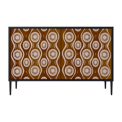 SPACEREBELS Kommode mit 2 Türen - Sideboard - Komodenschrank - Flurkommode - Schrank - Highboard - Kleiderschrank Möbel - Wohnzimmer Schlafzimmer Esszimmer Flur - schwarz von SPACEREBELS