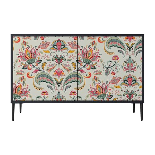 SPACEREBELS Kommode mit 2 Türen - Sideboard - Komodenschrank - Flurkommode - Schrank - Highboard - Kleiderschrank Möbel - Wohnzimmer Schlafzimmer Esszimmer Flur - schwarz von SPACEREBELS