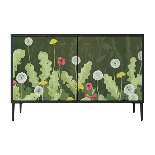 SPACEREBELS Kommode mit 2 Türen - Sideboard - Komodenschrank - Flurkommode - Schrank - Highboard - Kleiderschrank Möbel - Wohnzimmer Schlafzimmer Esszimmer Flur - schwarz von SPACEREBELS