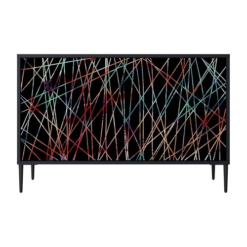 SPACEREBELS Kommode mit 2 Türen - Sideboard - Komodenschrank - Flurkommode - Schrank - Highboard - Kleiderschrank Möbel - Wohnzimmer Schlafzimmer Esszimmer Flur - schwarz von SPACEREBELS