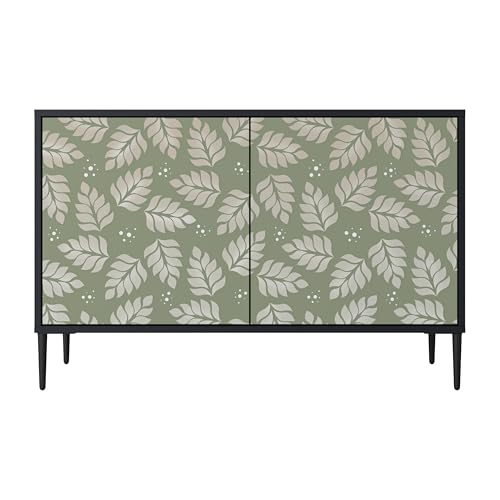 SPACEREBELS Kommode mit 2 Türen - Sideboard - Komodenschrank - Flurkommode - Schrank - Highboard - Kleiderschrank Möbel - Wohnzimmer Schlafzimmer Esszimmer Flur - schwarz von SPACEREBELS