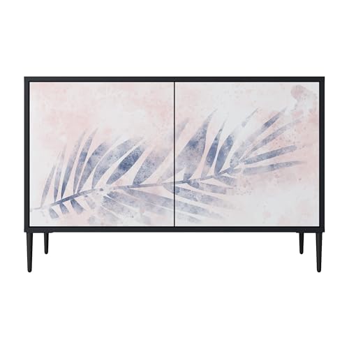 SPACEREBELS Kommode mit 2 Türen - Sideboard - Komodenschrank - Flurkommode - Schrank - Highboard - Kleiderschrank Möbel - Wohnzimmer Schlafzimmer Esszimmer Flur - schwarz von SPACEREBELS
