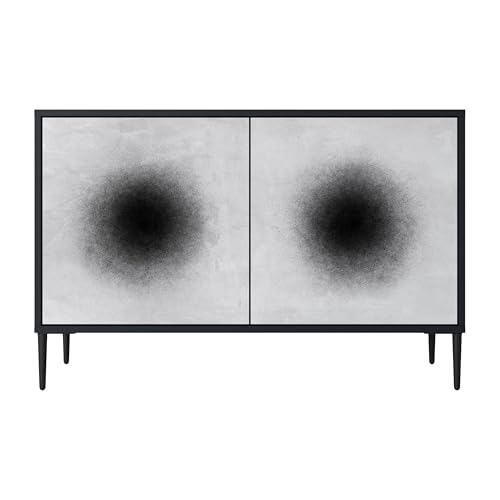 SPACEREBELS Kommode mit 2 Türen - Sideboard - Komodenschrank - Flurkommode - Schrank - Highboard - Kleiderschrank Möbel - Wohnzimmer Schlafzimmer Esszimmer Flur - schwarz von SPACEREBELS