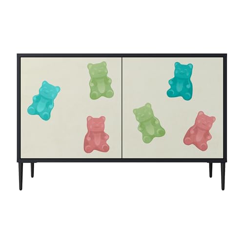 SPACEREBELS Kommode mit 2 Türen - Sideboard - Komodenschrank - Flurkommode - Schrank - Highboard - Kleiderschrank Möbel - Wohnzimmer Schlafzimmer Esszimmer Flur - schwarz von SPACEREBELS