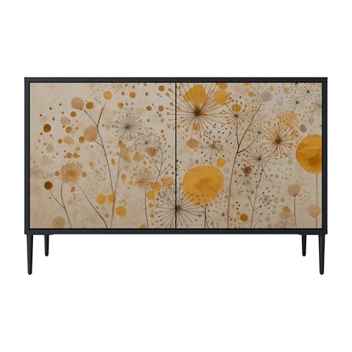 SPACEREBELS Kommode mit 2 Türen - Sideboard - Komodenschrank - Flurkommode - Schrank - Highboard - Kleiderschrank Möbel - Wohnzimmer Schlafzimmer Esszimmer Flur - schwarz von SPACEREBELS